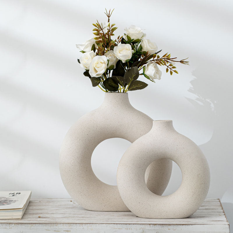 European Style Donut Ceramic Vase