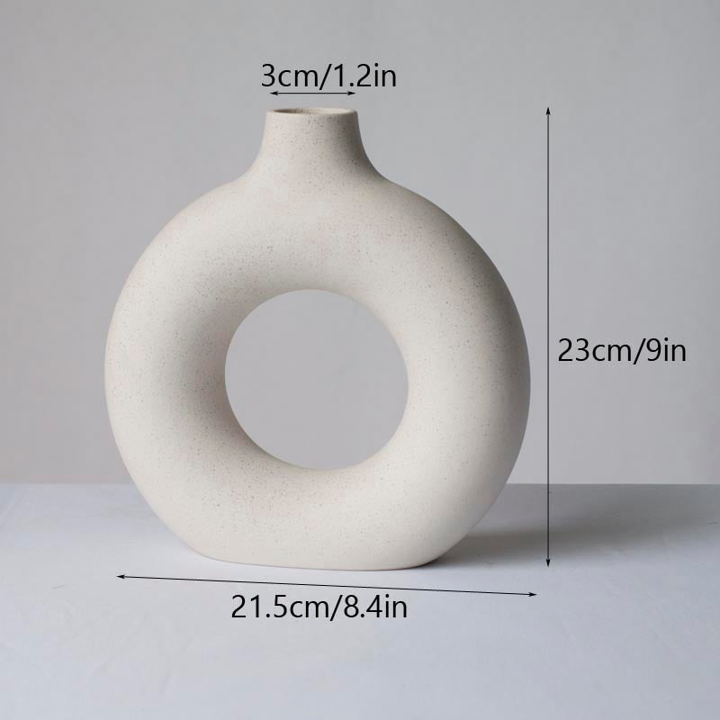 European Style Donut Ceramic Vase