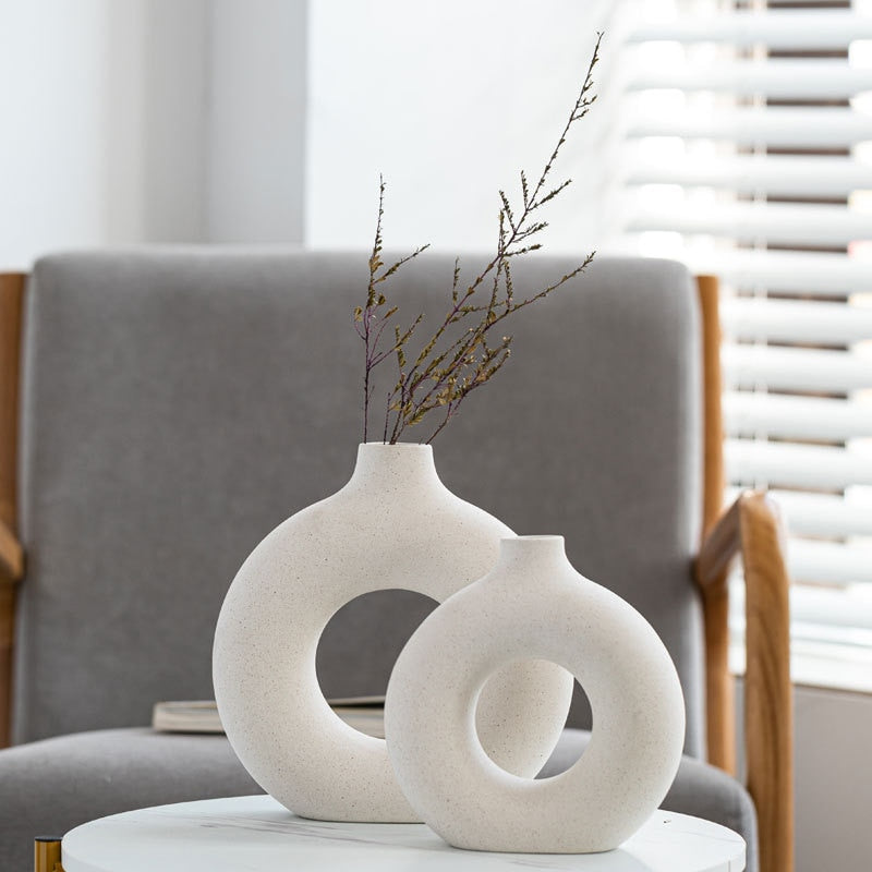 European Style Donut Ceramic Vase