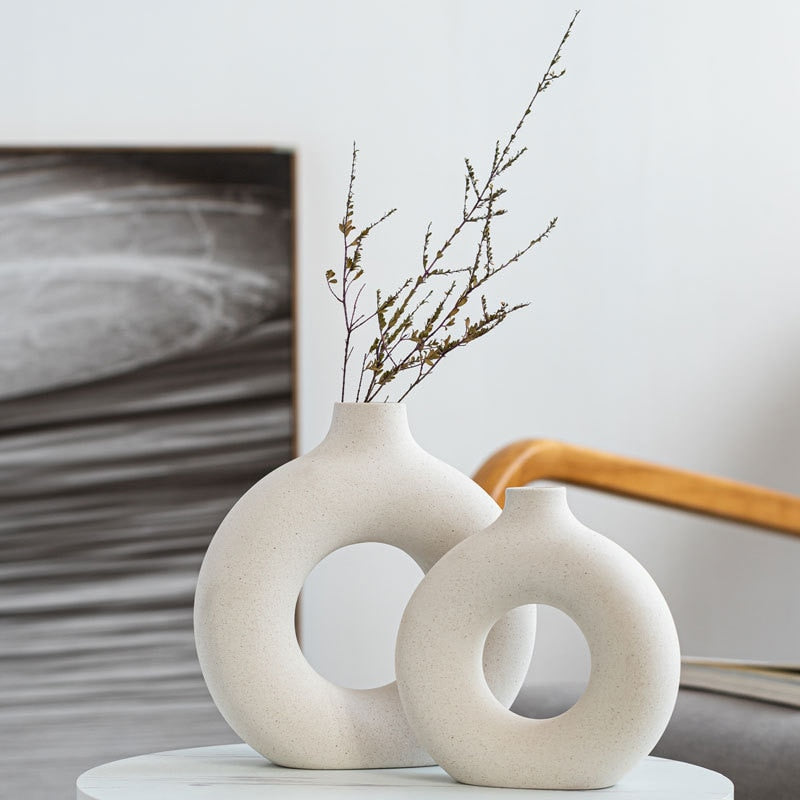 European Style Donut Ceramic Vase